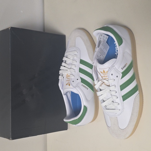 Adidas Samba ADV White/Green/Gum Sneakers Size Men's 9.5/Women's 10.5 JP8522 New - Picture 4 of 9